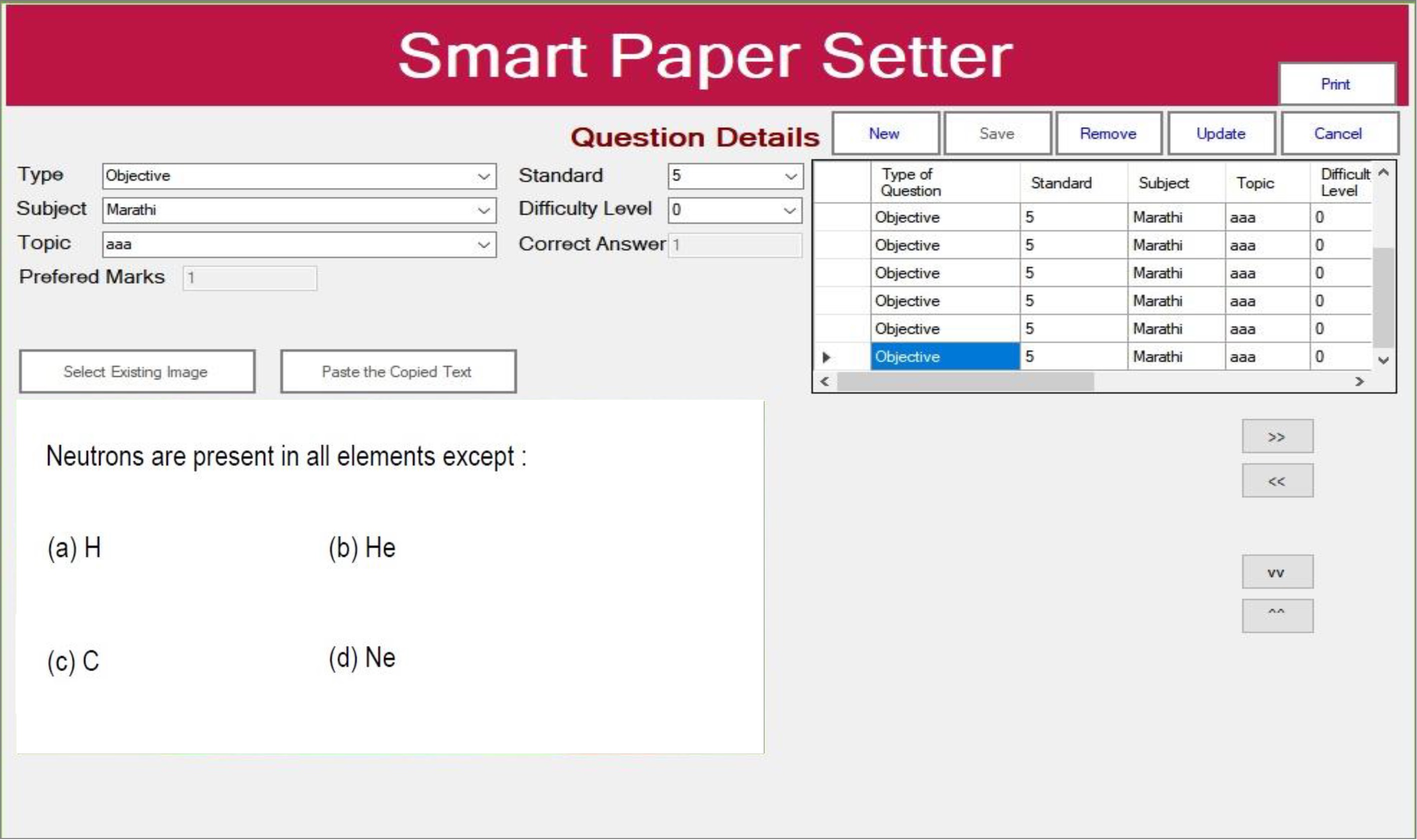 Smart Paper Setter